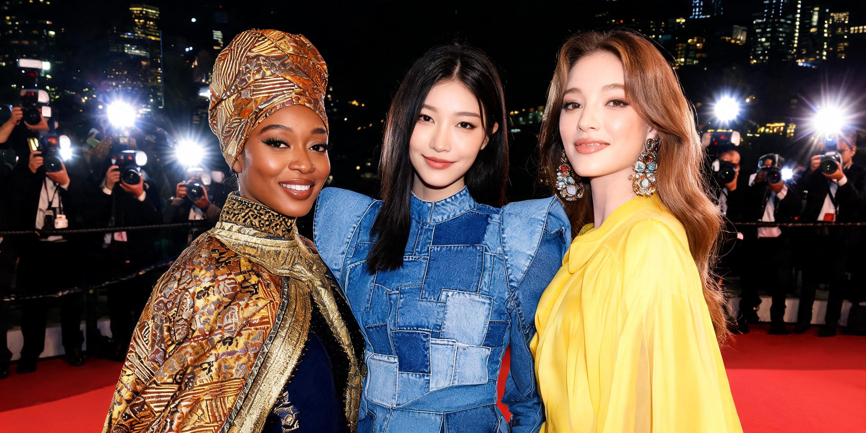 Vivid Threads and Tradition: Women Command the Black Market Premiere Red Carpet